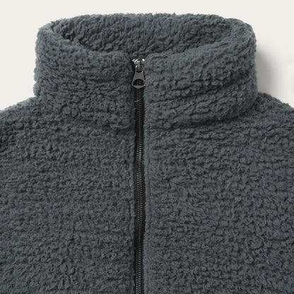 Fuzzy Teddy Bear Fleece Jacket Grey