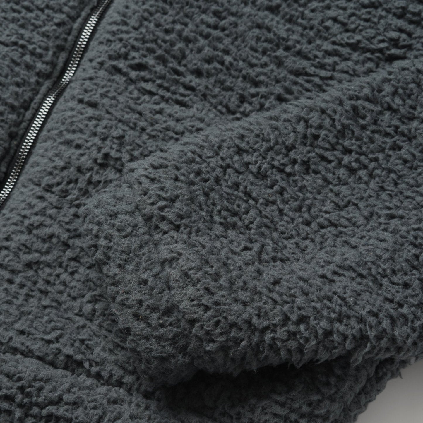 Fuzzy Teddy Bear Fleece Jacket Grey