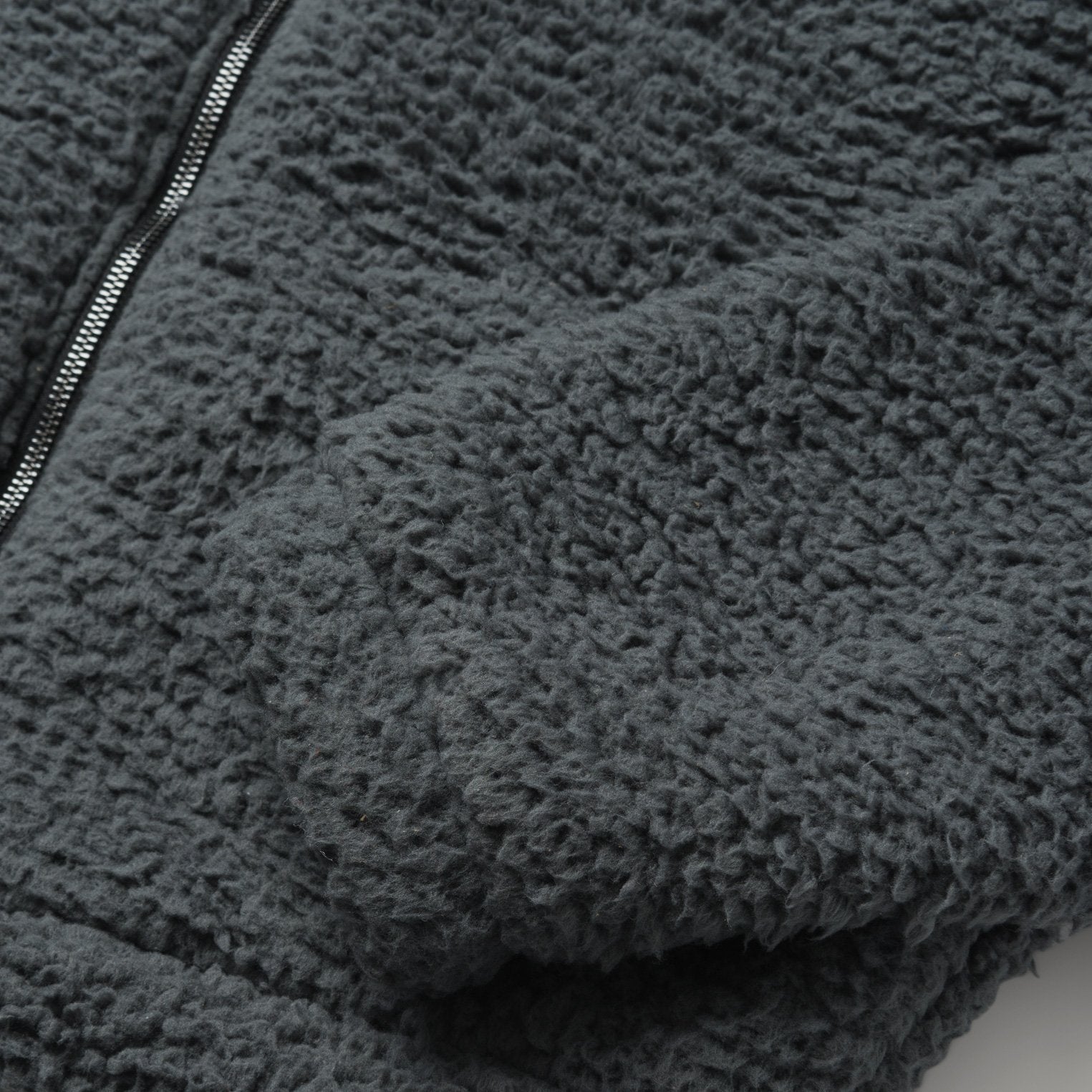 Fuzzy Teddy Bear Fleece Jacket Grey
