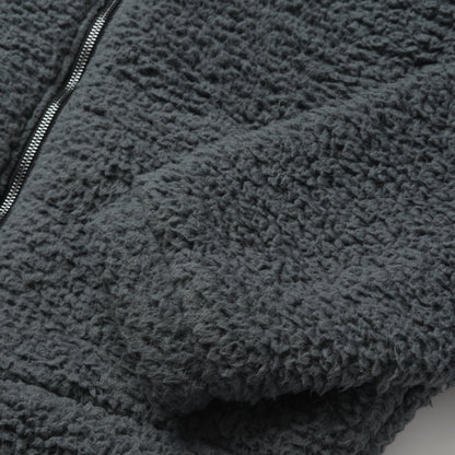 Fuzzy Teddy Bear Fleece Jacket Grey