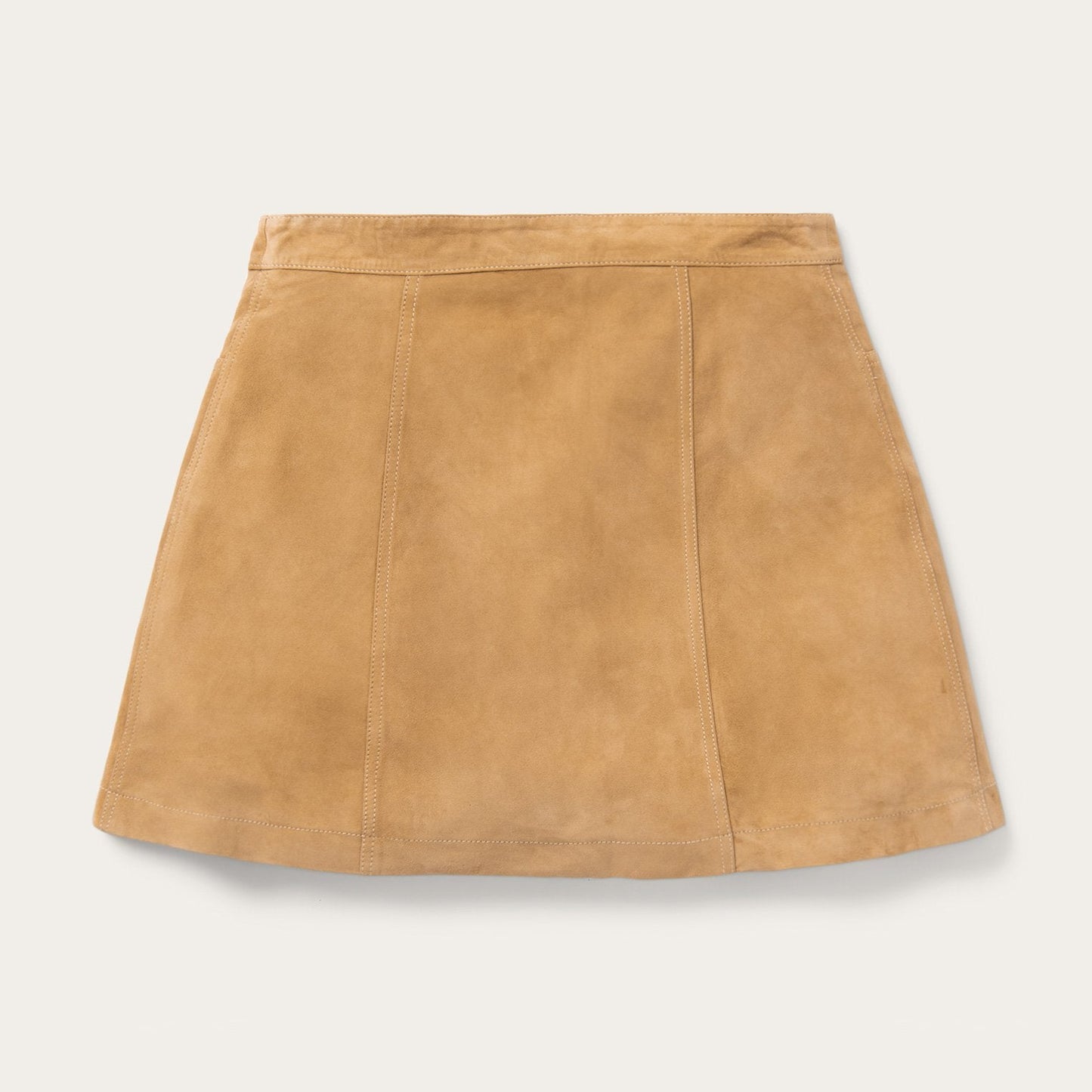 Lamb Suede Gored Skirt Brown