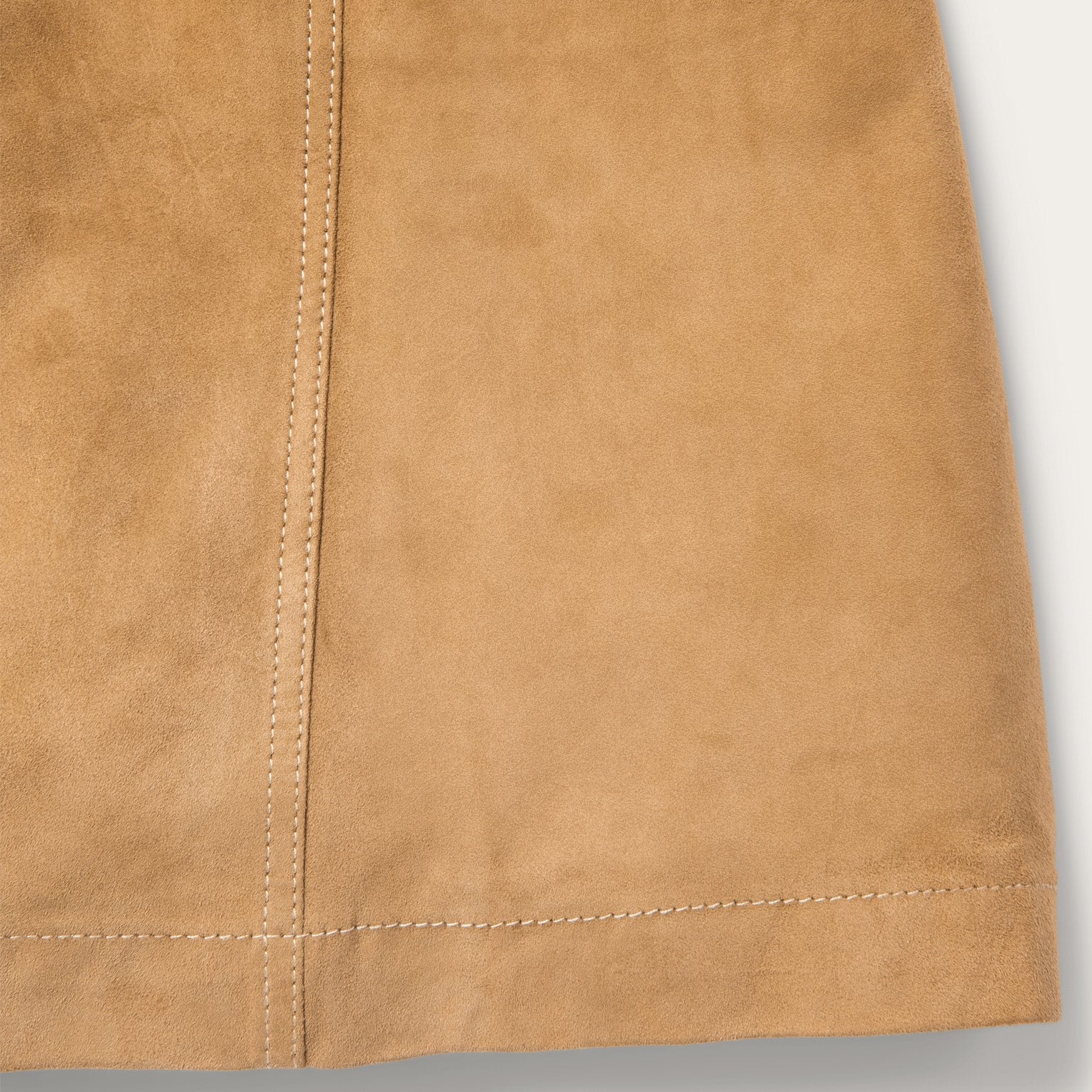 Lamb Suede Gored Skirt Brown