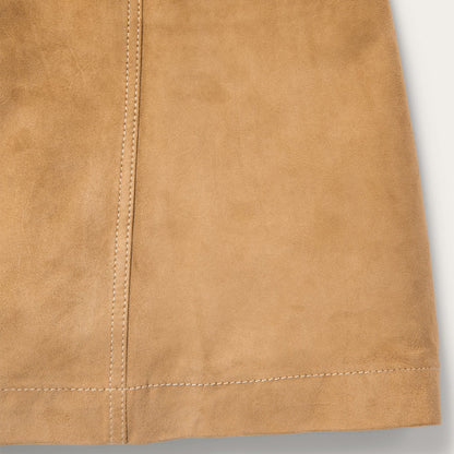 Lamb Suede Gored Skirt Brown