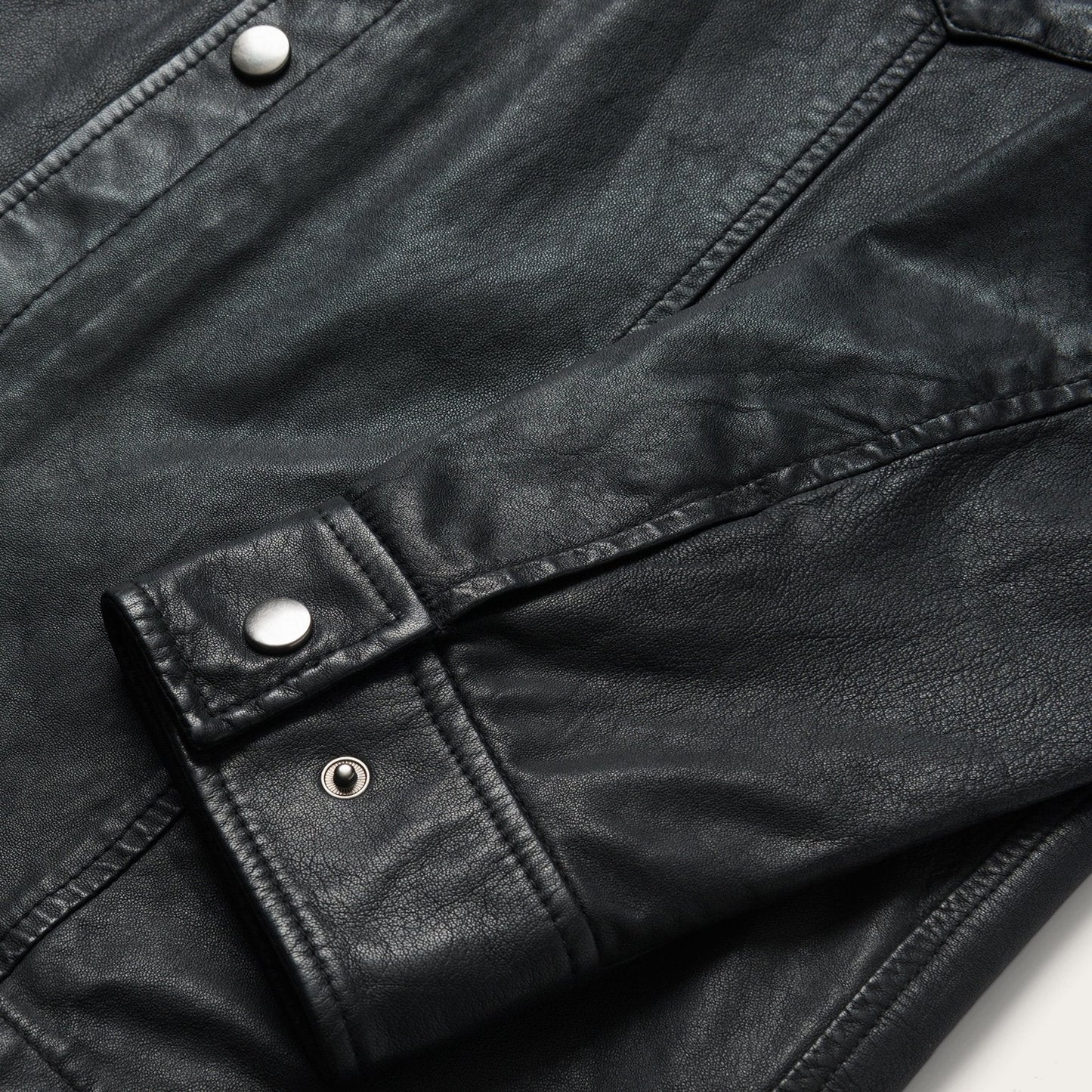 Leather Western Shirt Jacket Black