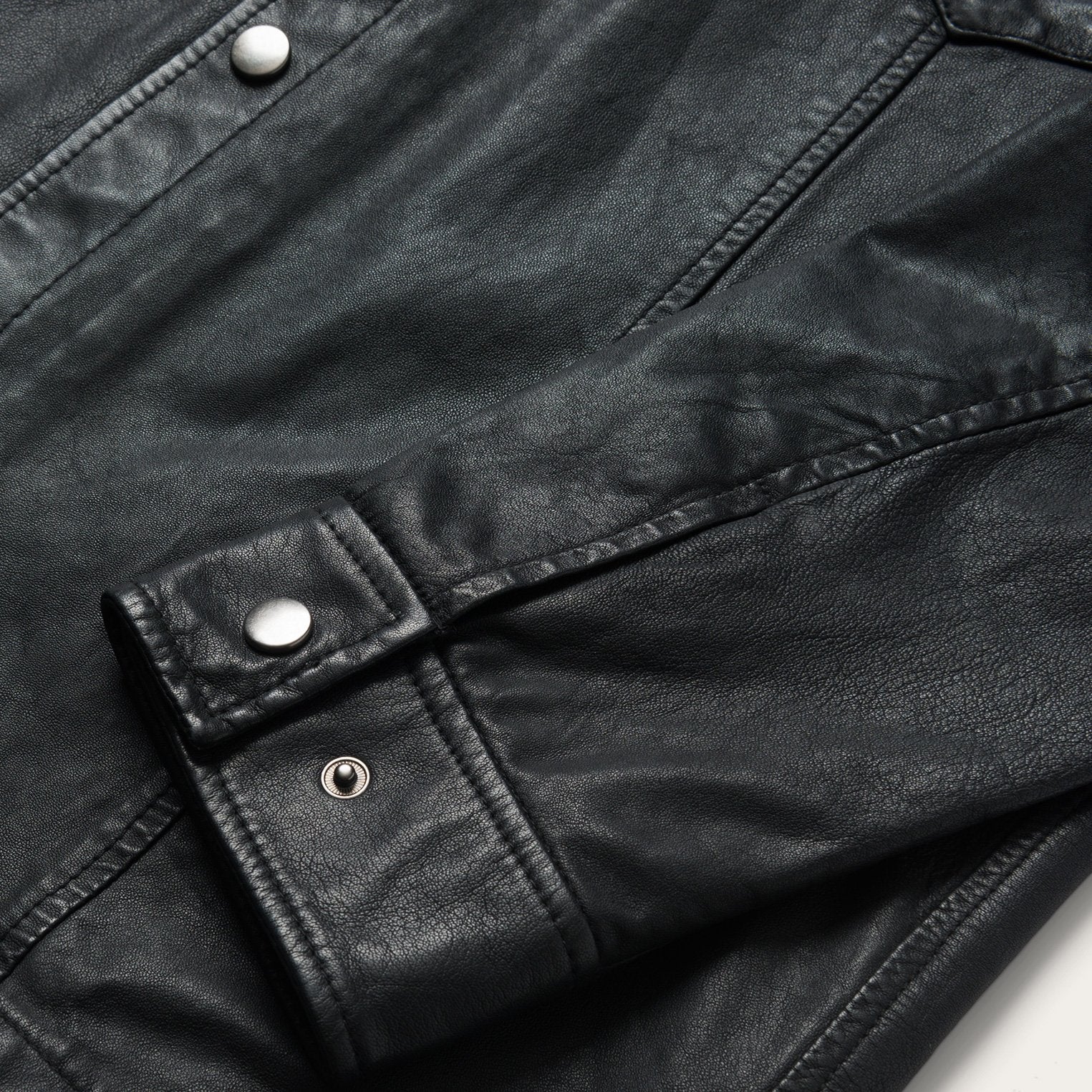 Leather Western Shirt Jacket Black