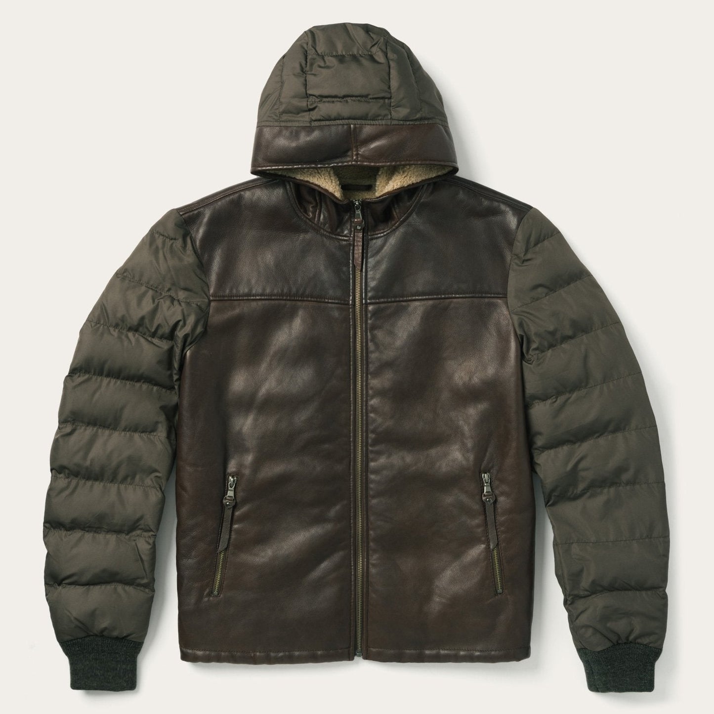 Stetson Hooded Suede Jacket Brown