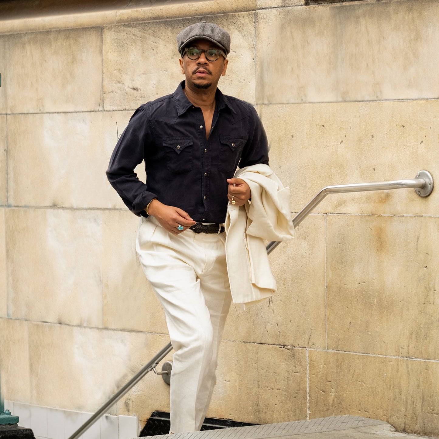 Wool Herringbone Hatteras Grey Herringbone