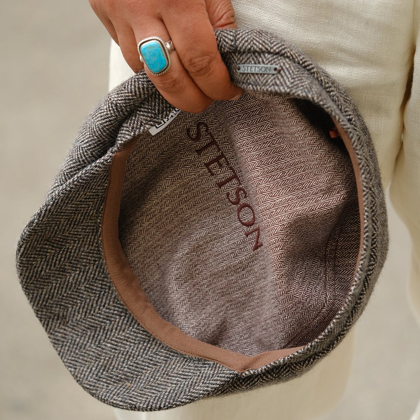 Wool Herringbone Hatteras Grey Herringbone