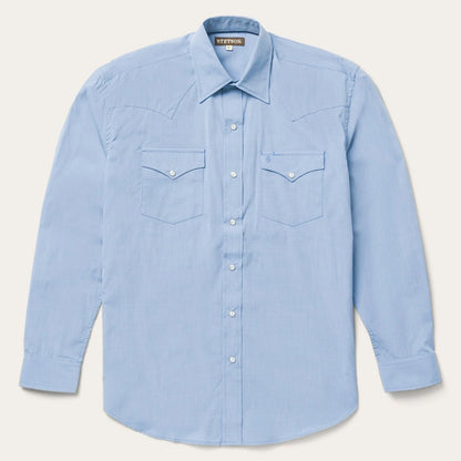 Blue End On End Solid Shirt Blue