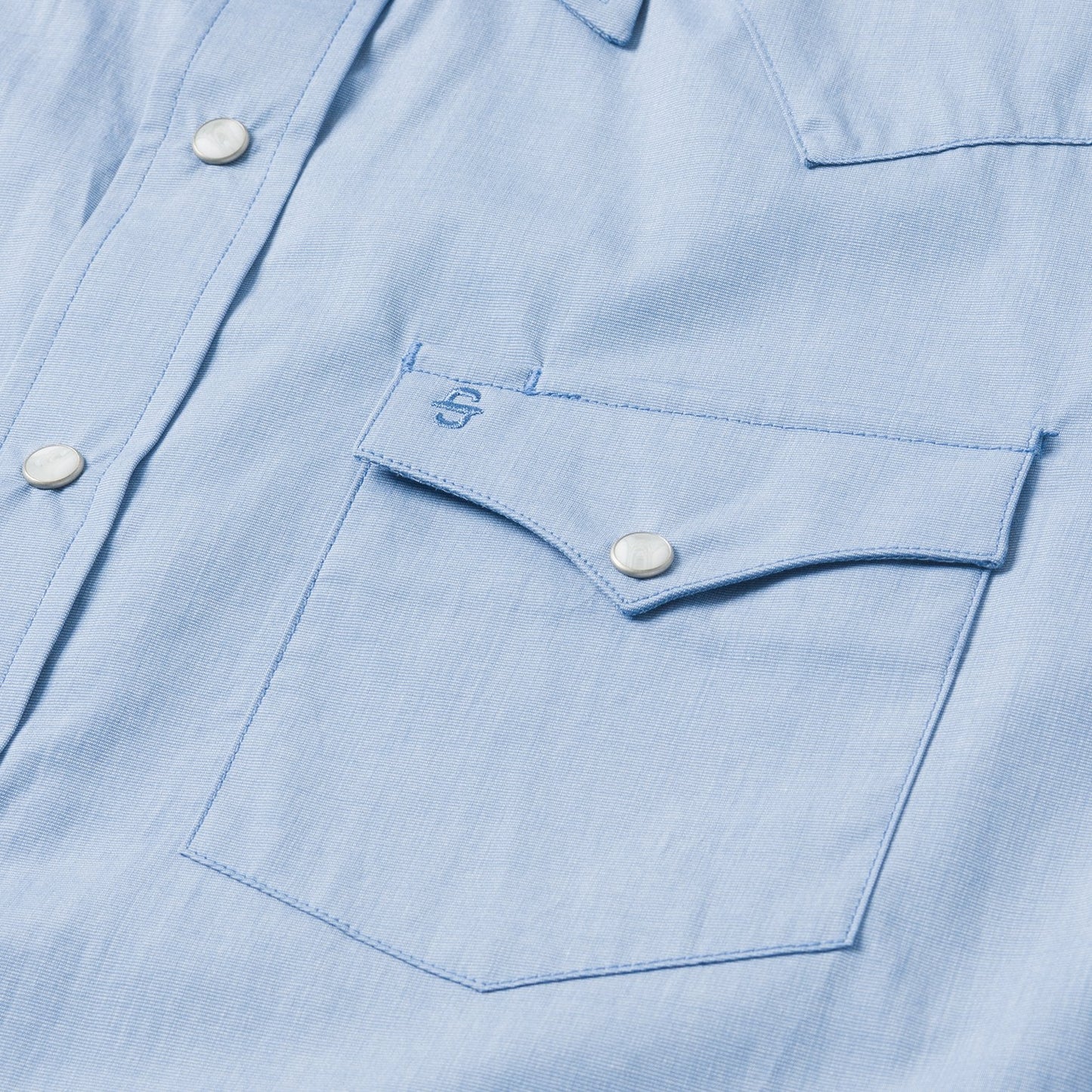 Blue End On End Solid Shirt Blue