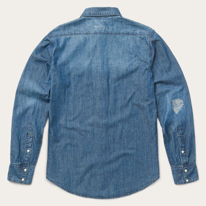 Medium Blue Denim Shirt Blue
