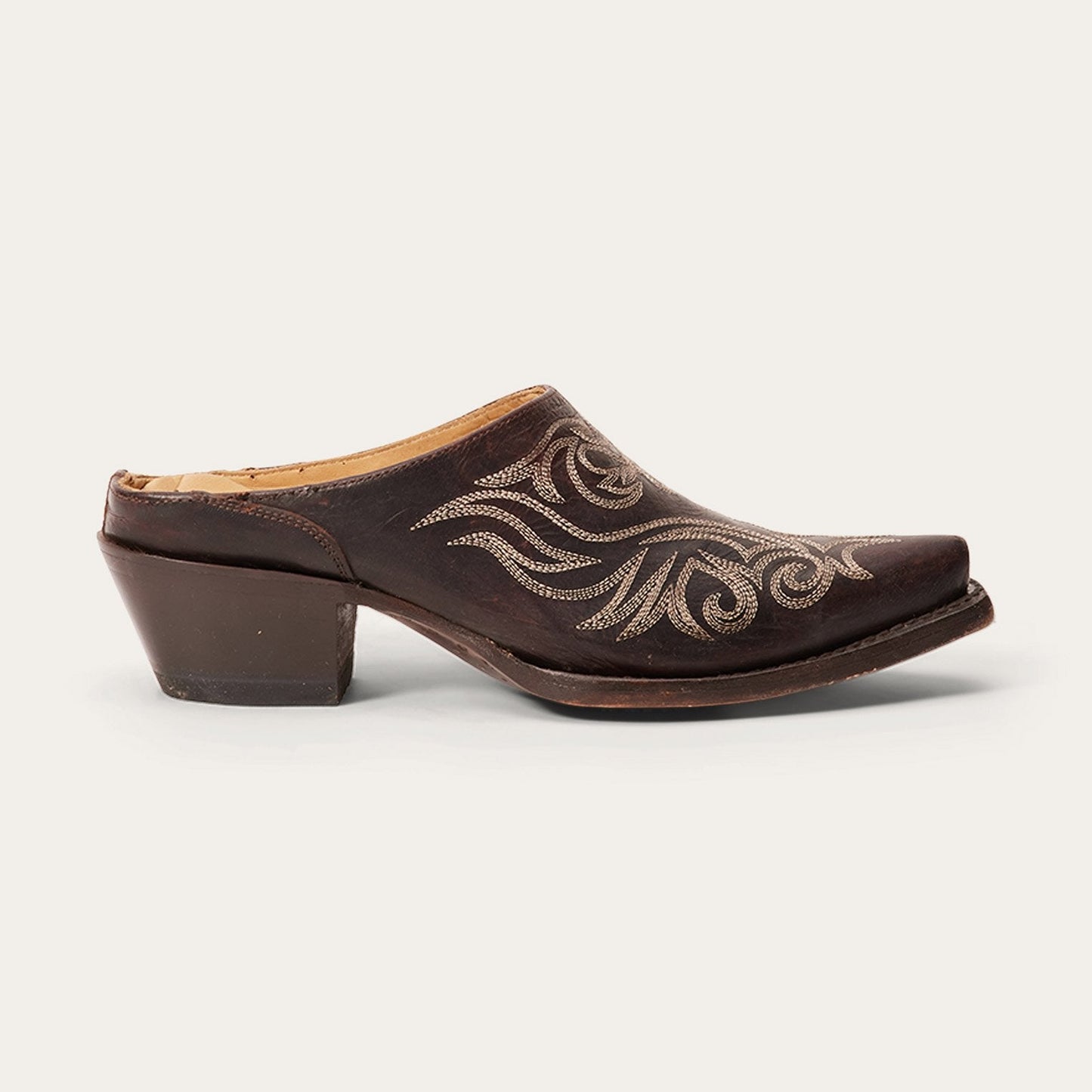 Adley Vintage Finished Leather Mules Brown