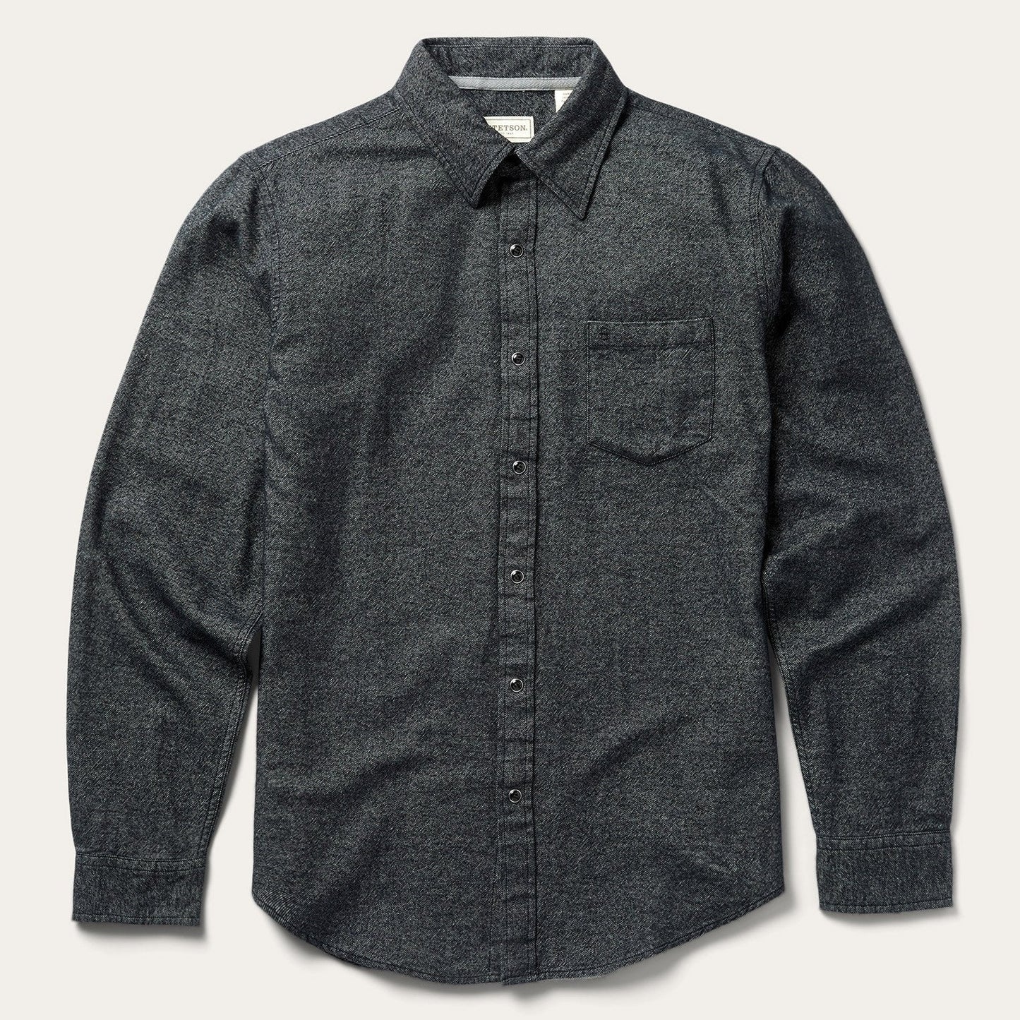 Brushed Twill Western Shirt Black