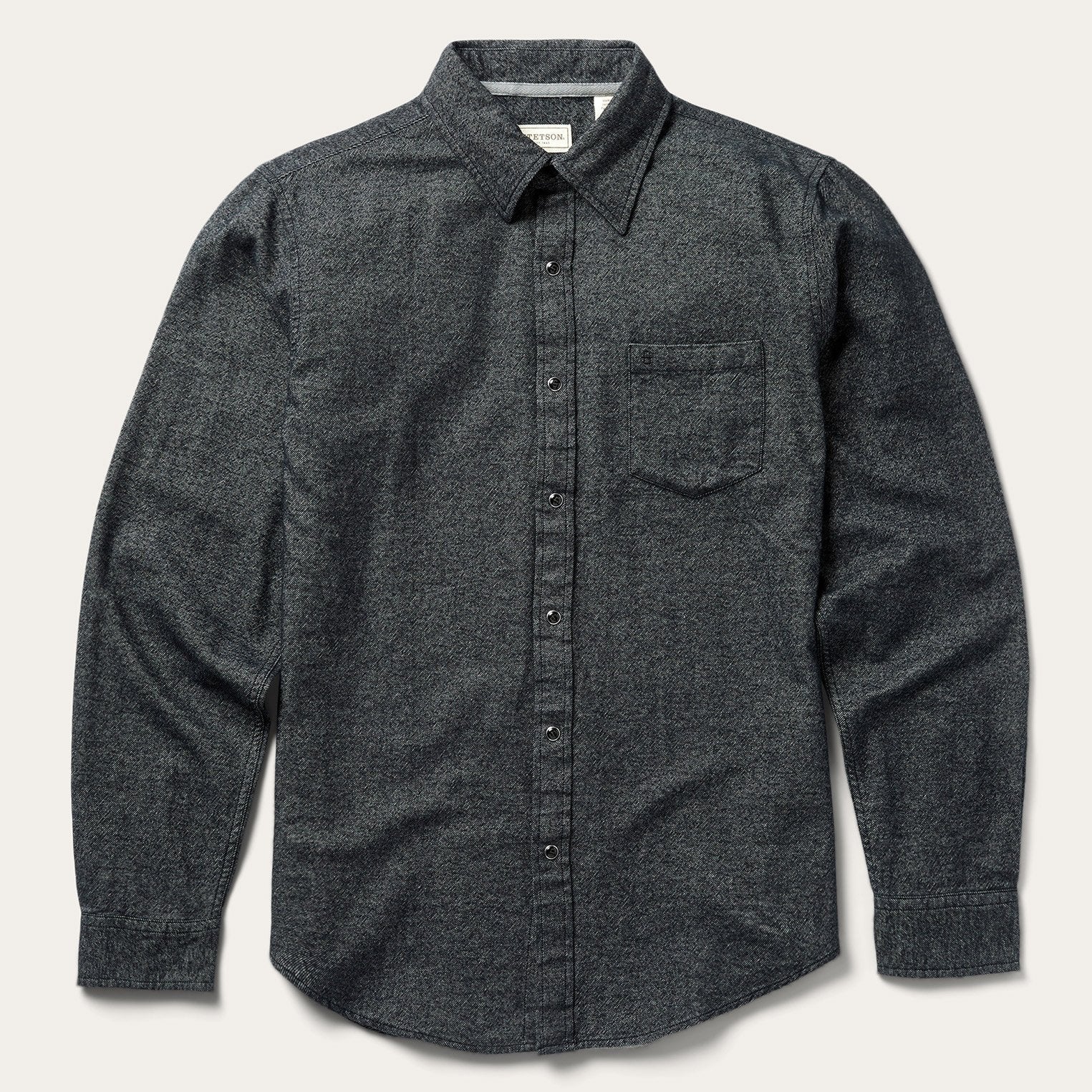 Brushed Twill Western Shirt Black
