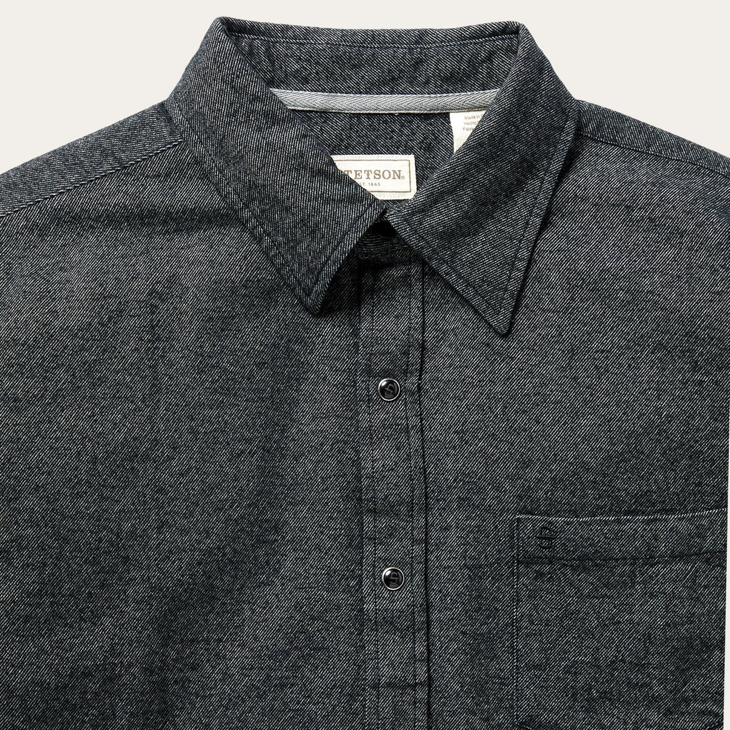 Brushed Twill Western Shirt Black