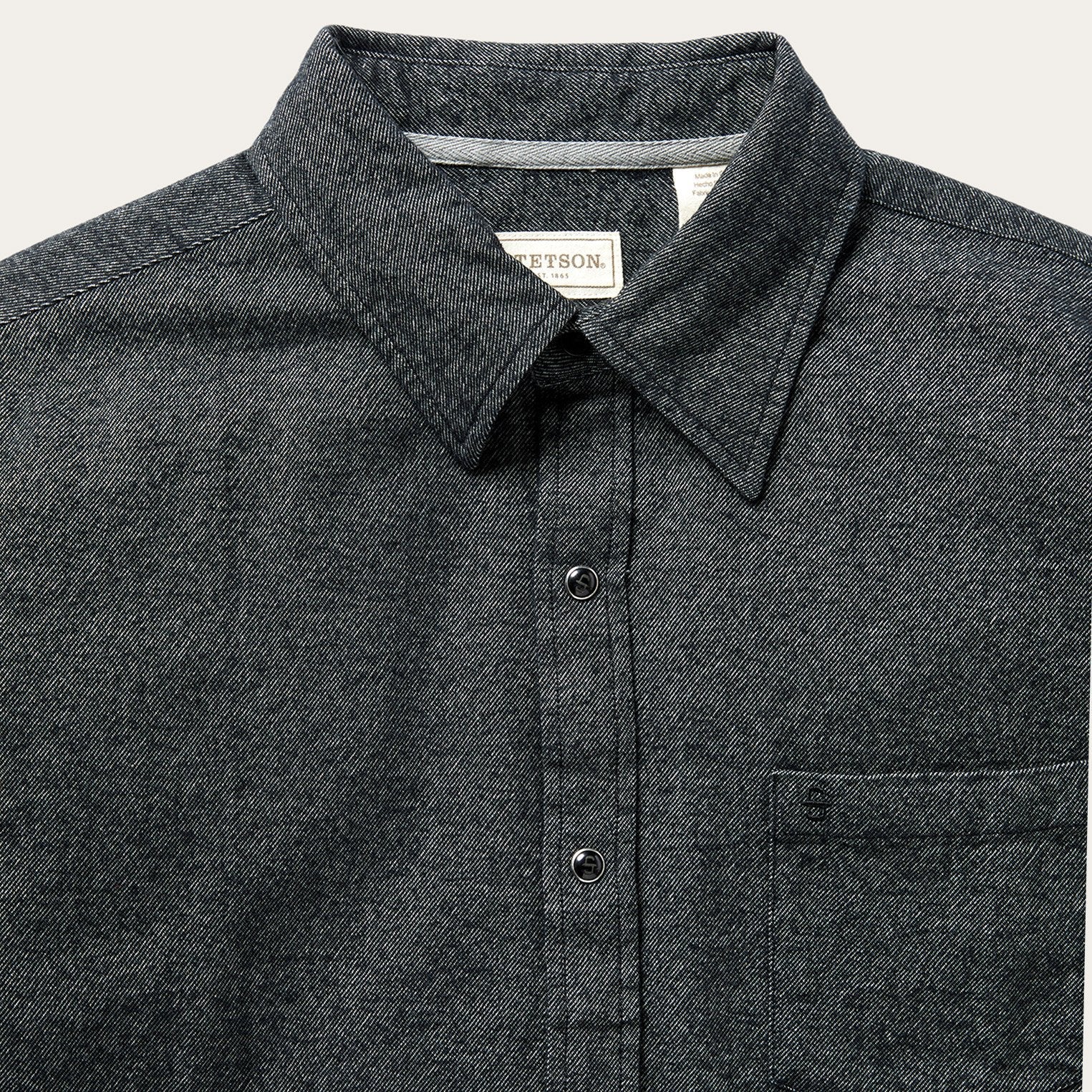 Brushed Twill Western Shirt Black