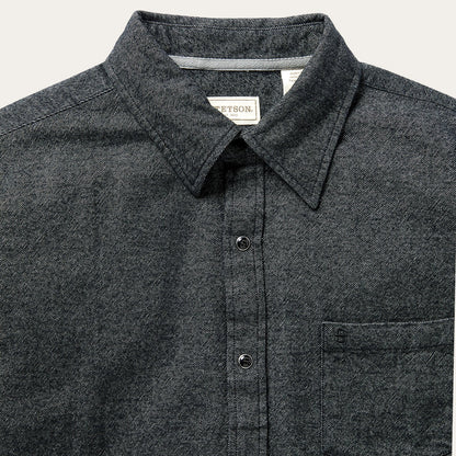 Brushed Twill Western Shirt Black