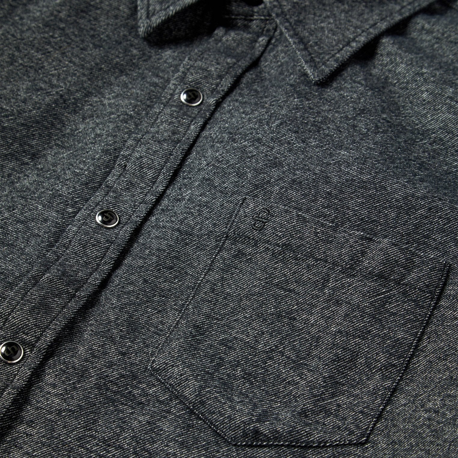 Brushed Twill Western Shirt Black