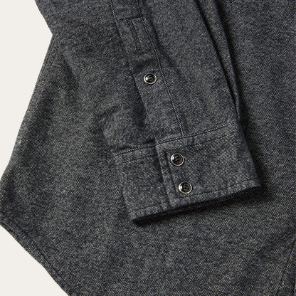 Brushed Twill Western Shirt Black