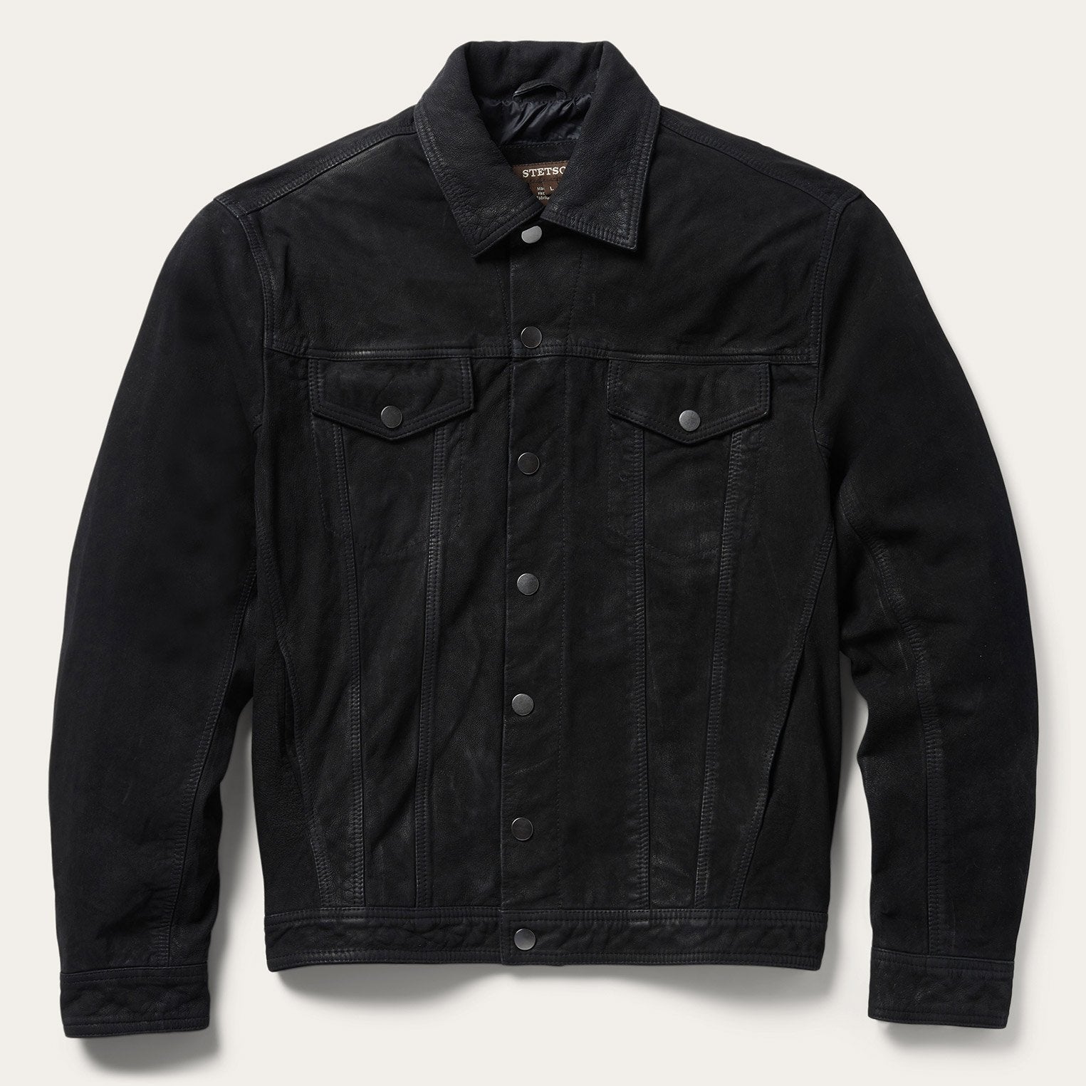 Leather Jean Jacket Black
