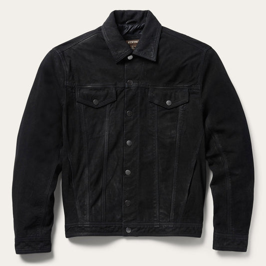 Leather Jean Jacket Black
