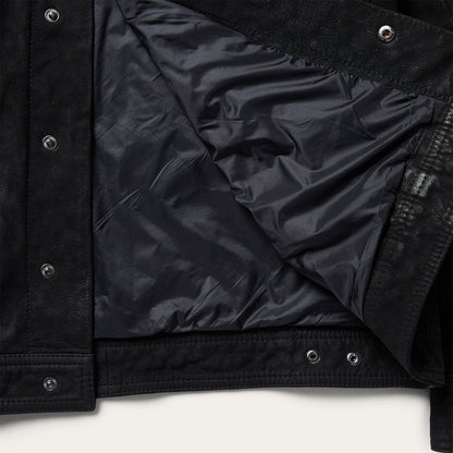 Leather Jean Jacket Black