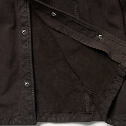 Leather Western Shirt Jacket Brown