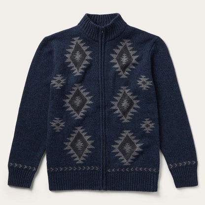 Navy Aztec Cardigan Blue