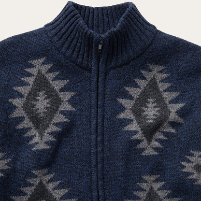 Navy Aztec Cardigan Blue