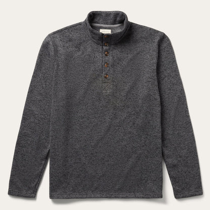 Button-Front Grey Pullover Knit Sweater Grey