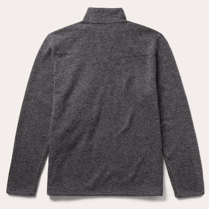 Button-Front Grey Pullover Knit Sweater Grey