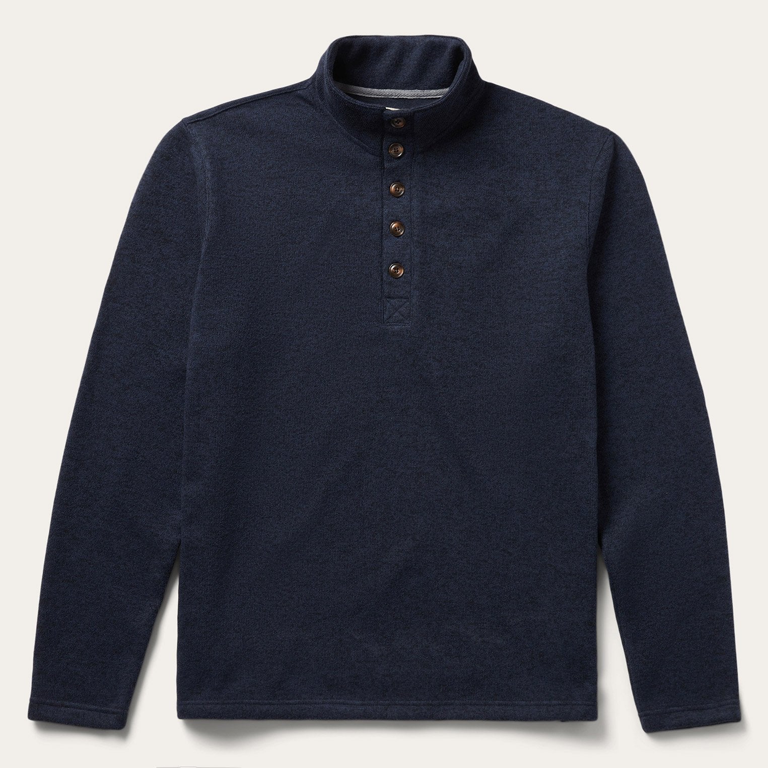 Button-Front Blue Pullover Knit Sweater Blue