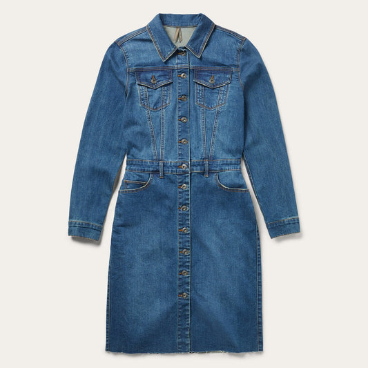 Premium Denim Shirt Dress Blue