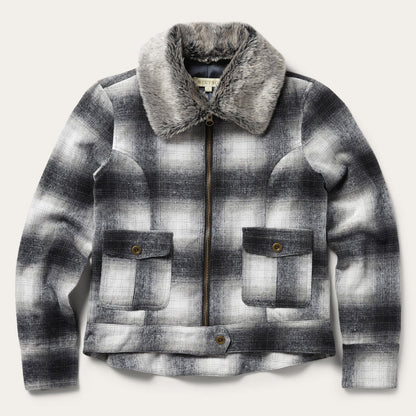 Plaid Cropped Jacket Black