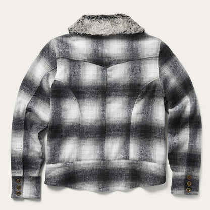 Plaid Cropped Jacket Black