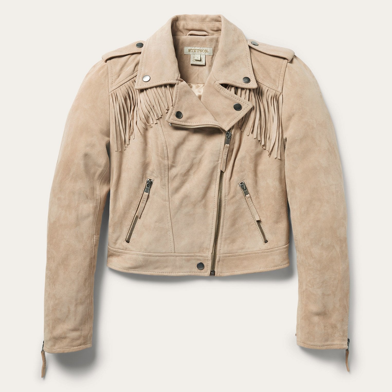 Premium Suede Moto Jacket Tan