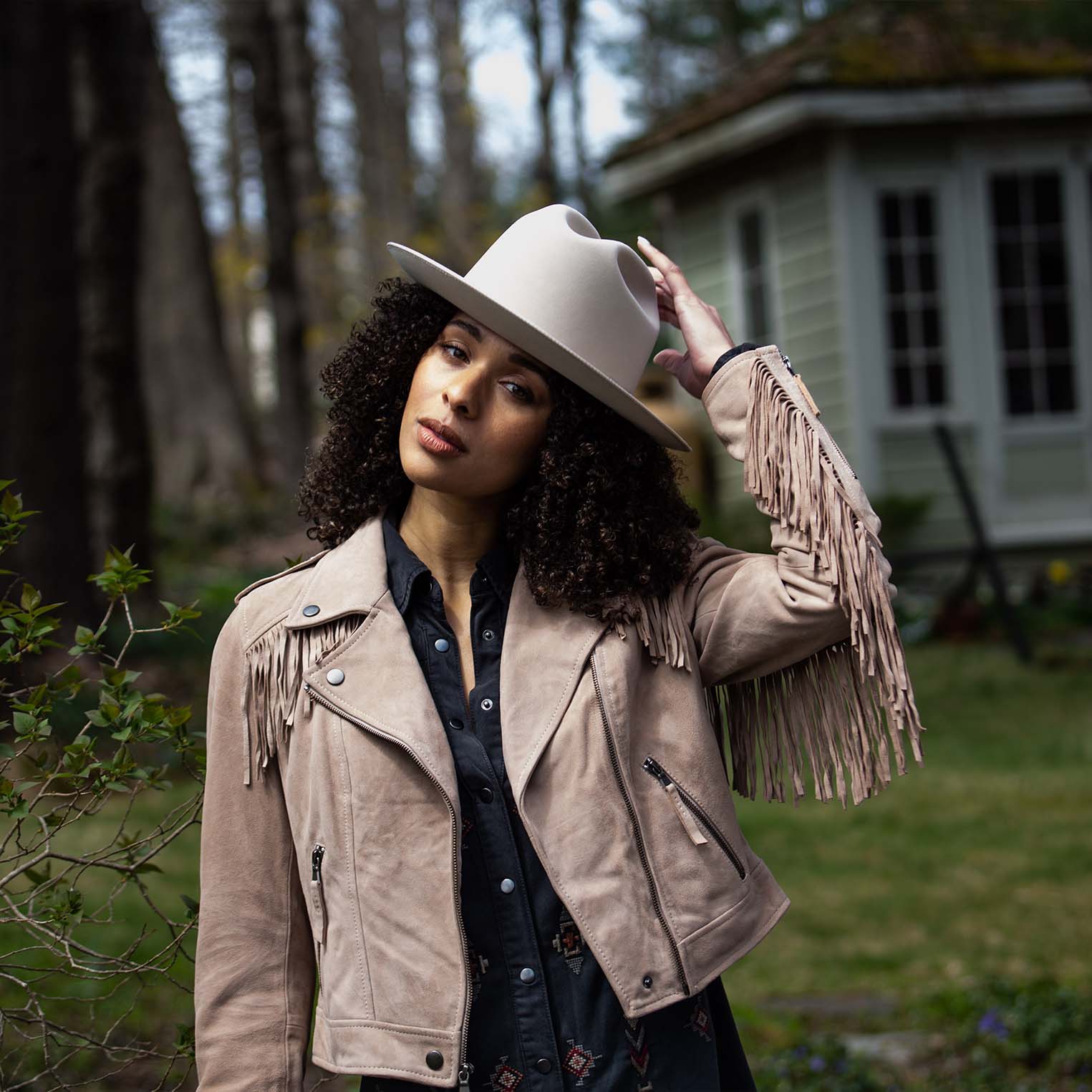 Premium Suede Moto Jacket Tan