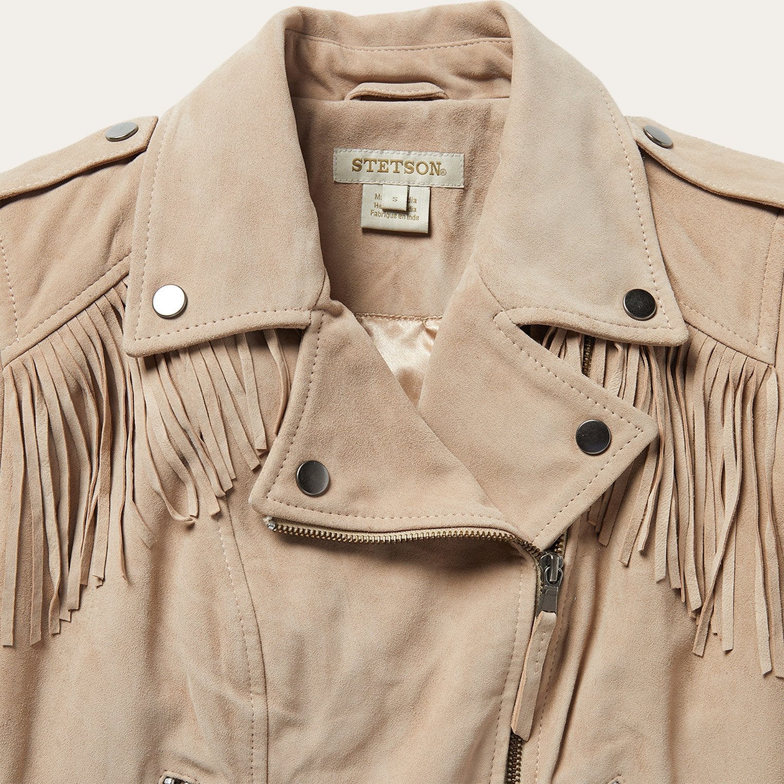 Premium Suede Moto Jacket Tan