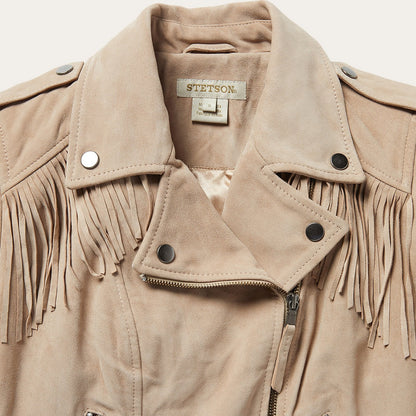 Premium Suede Moto Jacket Tan