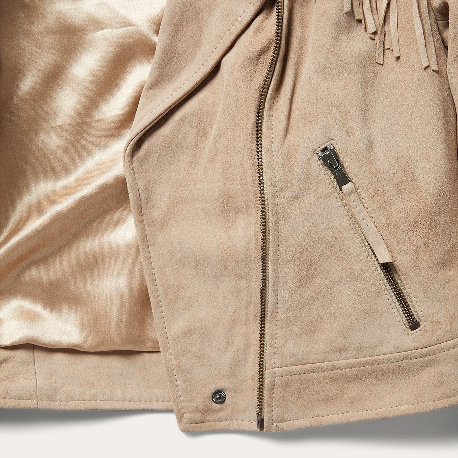 Premium Suede Moto Jacket Tan