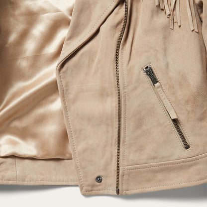 Premium Suede Moto Jacket Tan