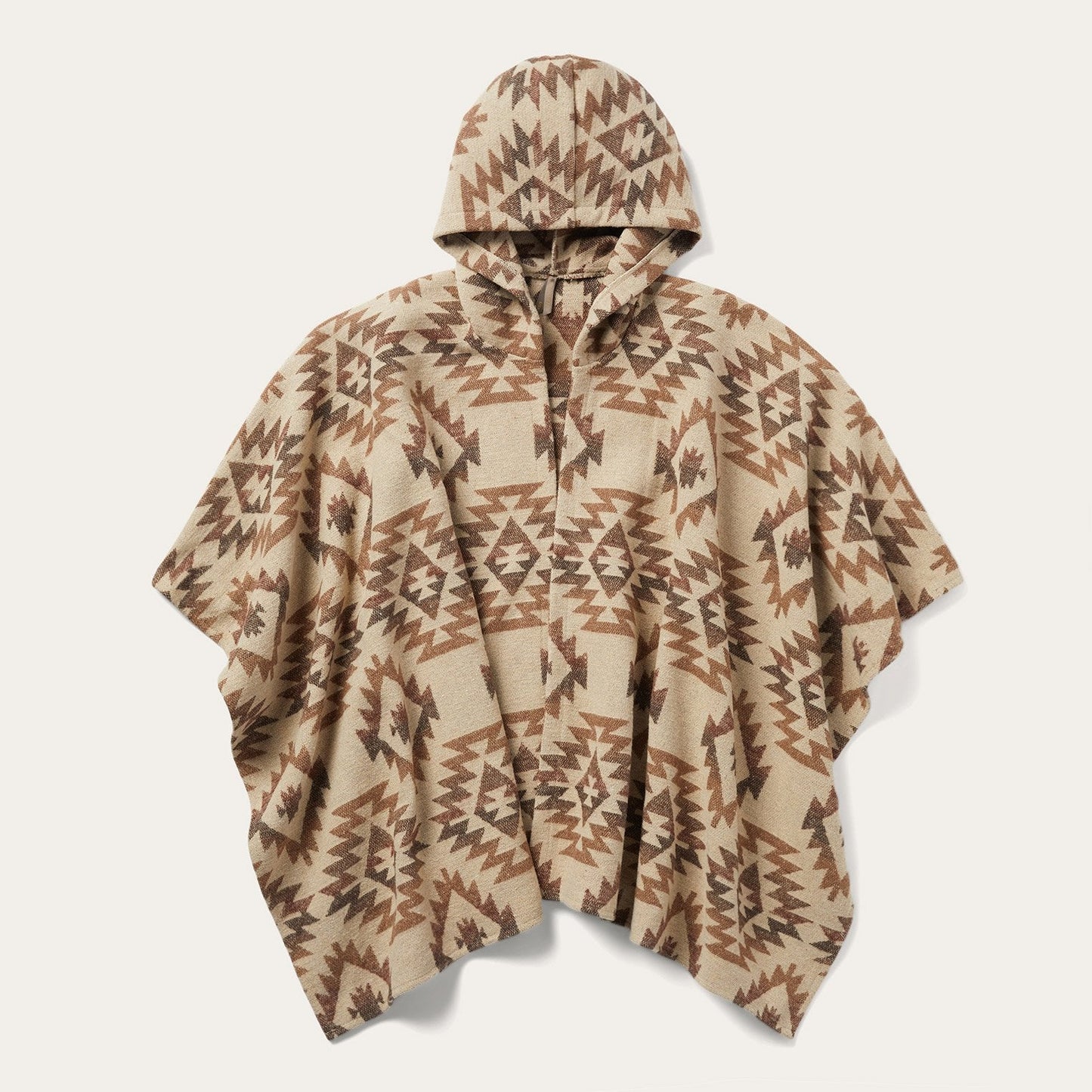 Tan Aztec Poncho Brown