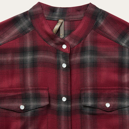 Harvest Plaid Tie Dress Wine