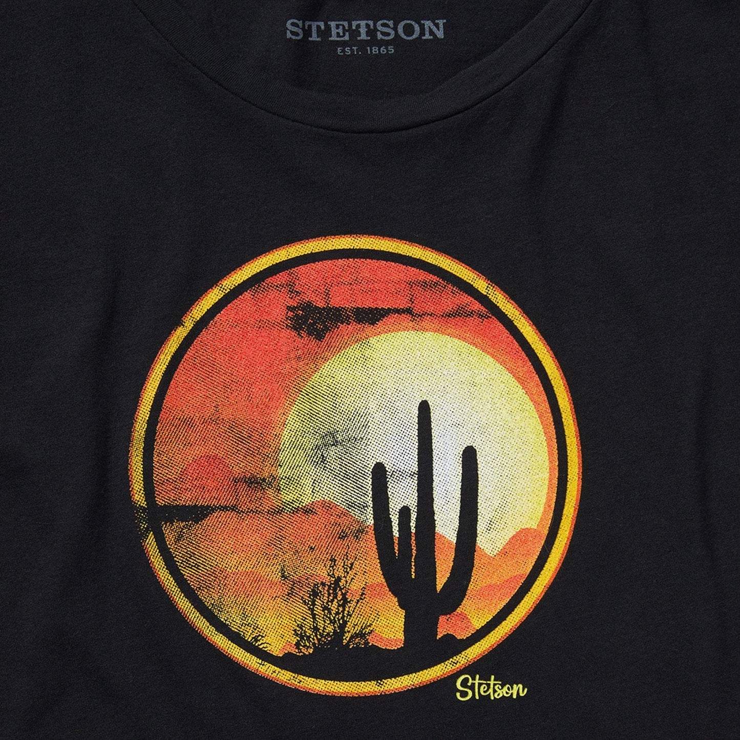 Sunset Saguaro Graphic Tee Black