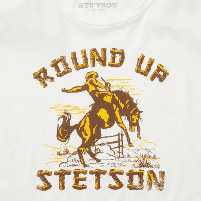 "Round Up" Stetson Vintage Tee White