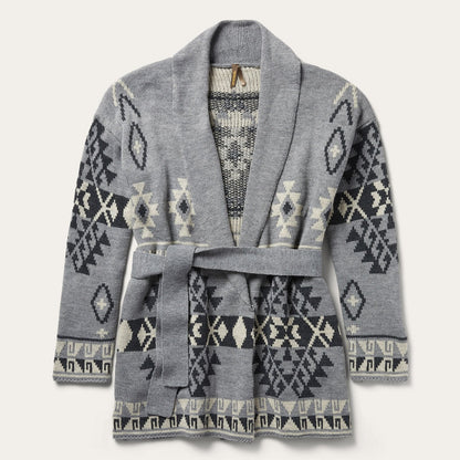 Chunky Knit Tie Sweater in Grey Grey