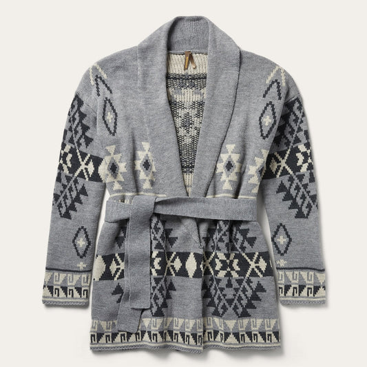 Chunky Knit Tie Sweater in Grey Grey