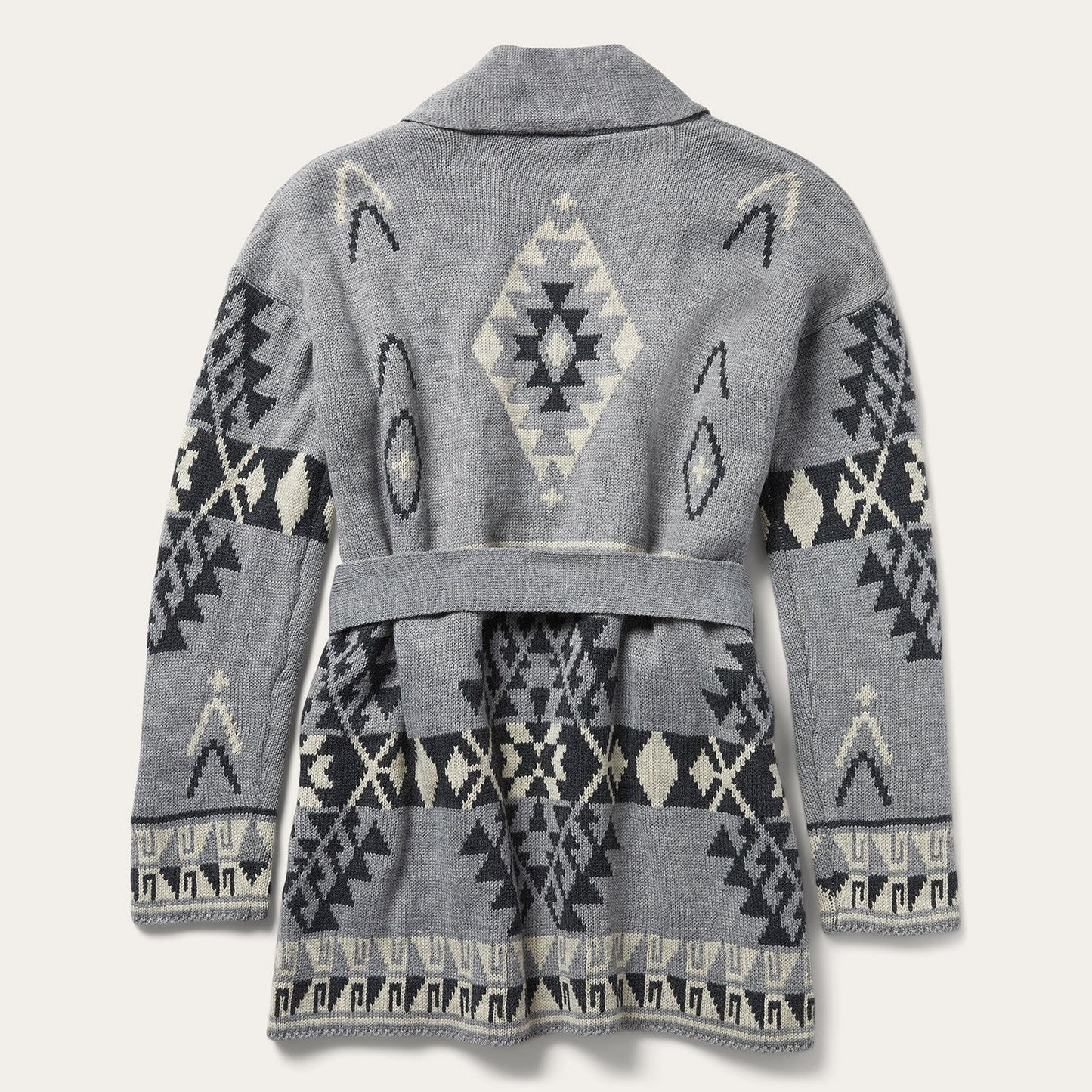 Chunky Knit Tie Sweater in Grey Grey