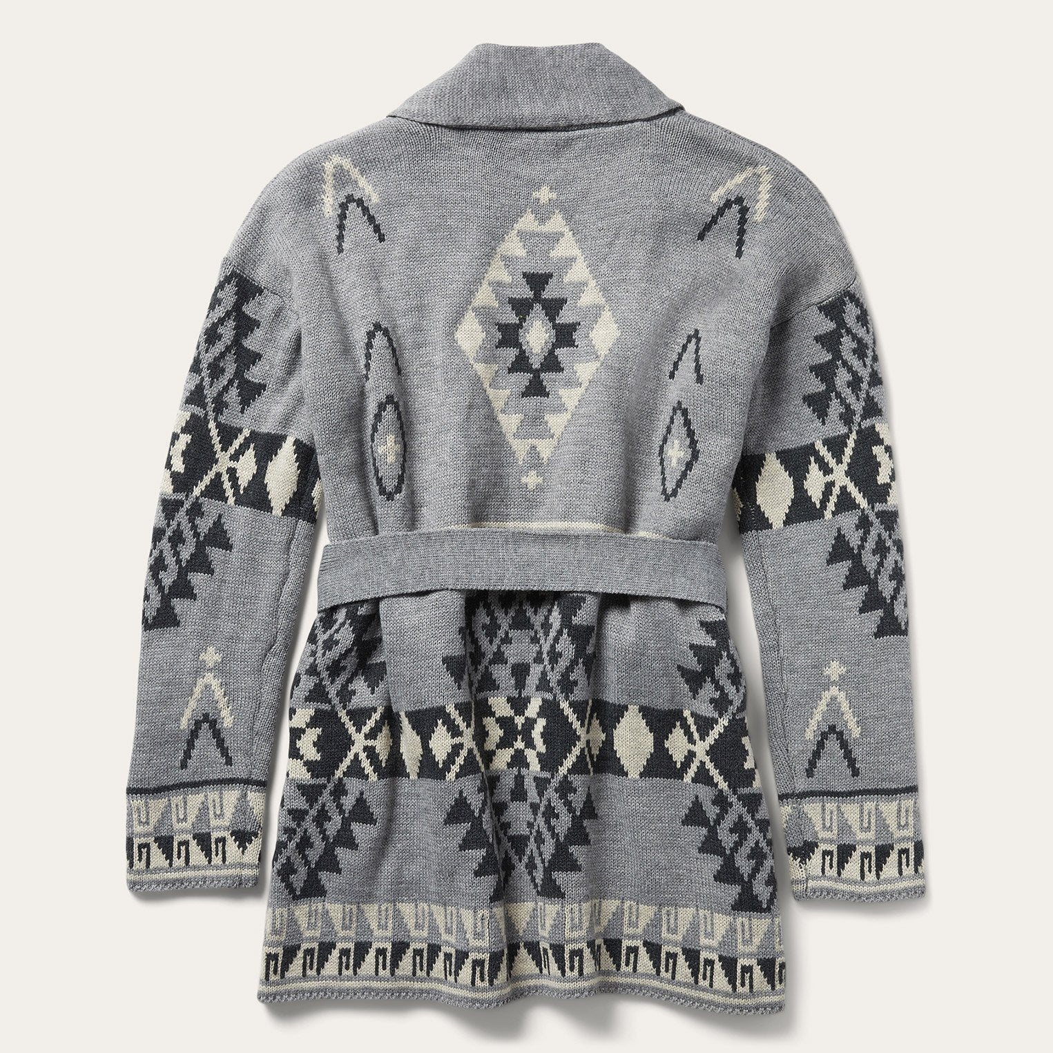 Chunky Knit Tie Sweater in Grey Grey