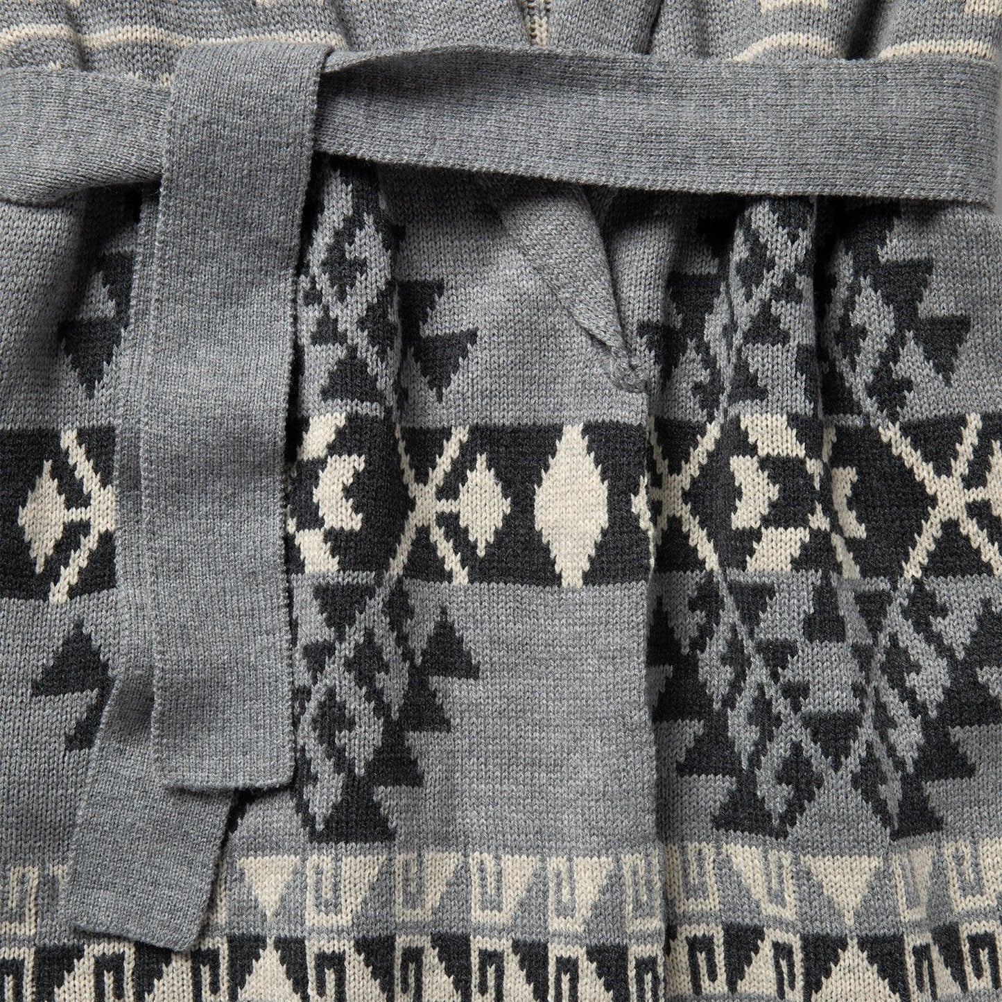 Chunky Knit Tie Sweater in Grey Grey